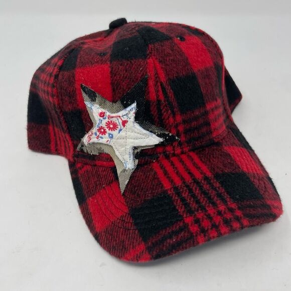 Madam P. Buffalo Plaid with Vintage Quilt Stars Baseball Caps - Adjustable size - Picture 7 of 9